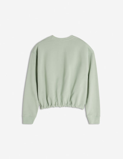 MAISON KITSUNE W BABY FOX PATCH DRAWSTRING COMFORT SWEATSHIRT-GREEN