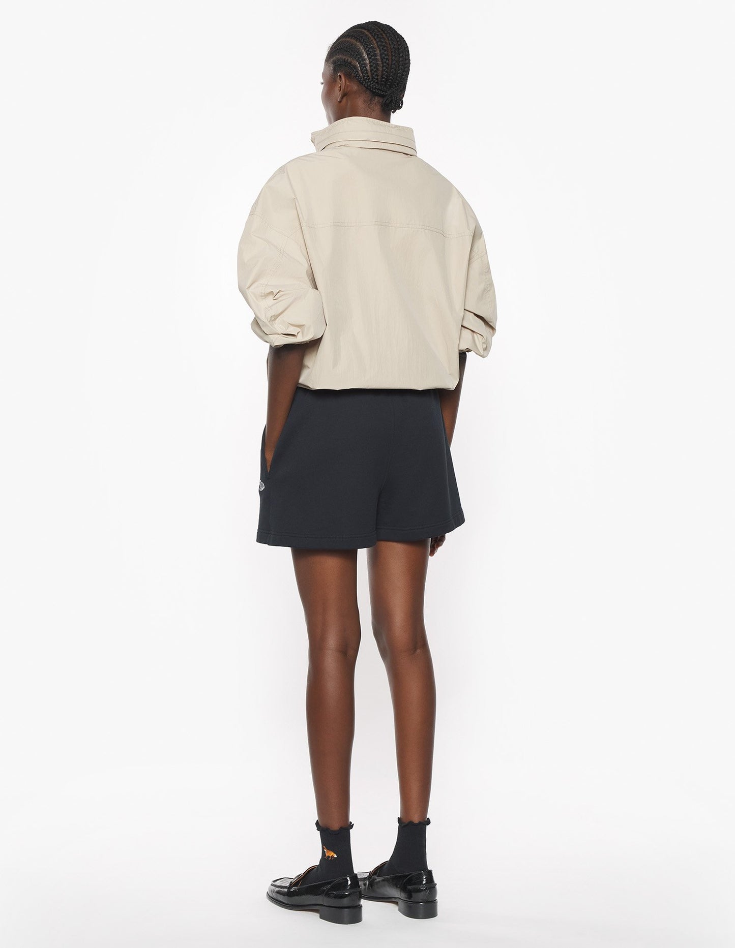 MAISON KITSUNE W BABY FOX PATCH REGULAR JOG SHORTS-BLACK