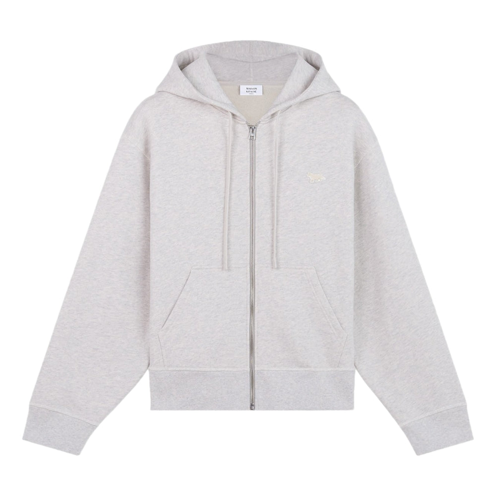 MAISON KITSUNE W BABY FOX PATCH ZIPPED HOODIE-GREY