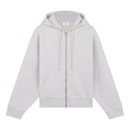 MAISON KITSUNE W BABY FOX PATCH ZIPPED HOODIE-GREY