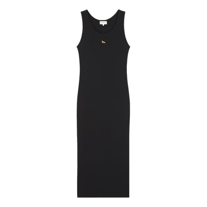 MAISON KITSUNE W BABY FOX RIBBED TANK DRESS-BLACK