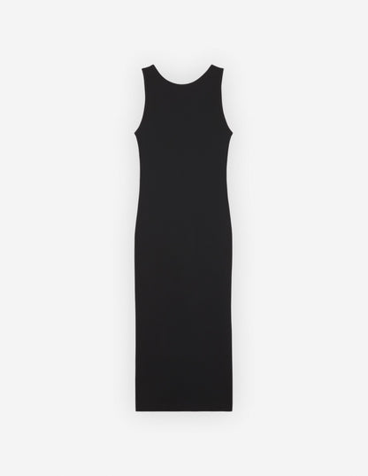 MAISON KITSUNE W BABY FOX RIBBED TANK DRESS-BLACK