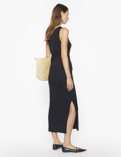 MAISON KITSUNE W BABY FOX RIBBED TANK DRESS-BLACK