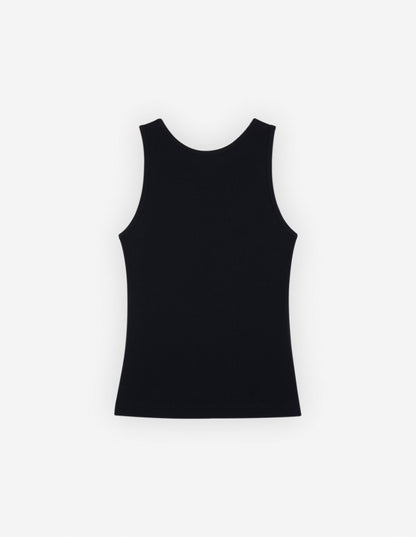 MAISON KITSUNE W BABY FOX RIBBED TANK TOP-BLACK
