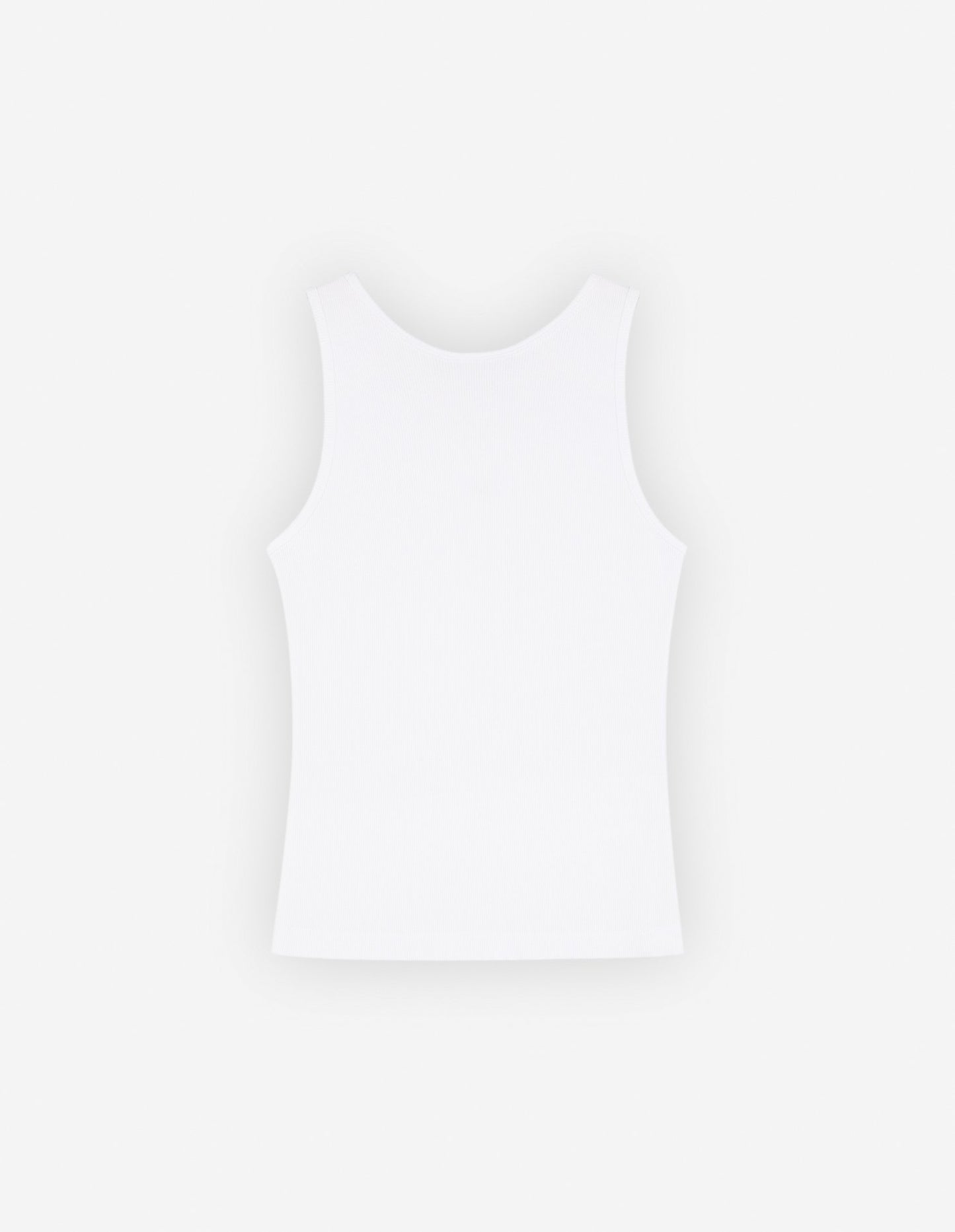 MAISON KITSUNE W BABY FOX RIBBED TANK TOP-WHITE