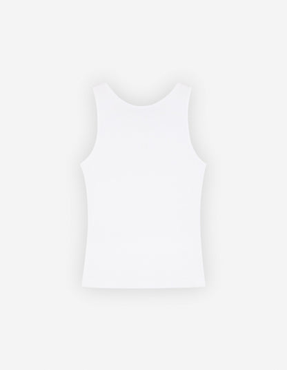 MAISON KITSUNE W BABY FOX RIBBED TANK TOP-WHITE