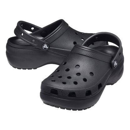 CROCS WOMEN'S CLASSIC PLATFORM CLOG-BLACK