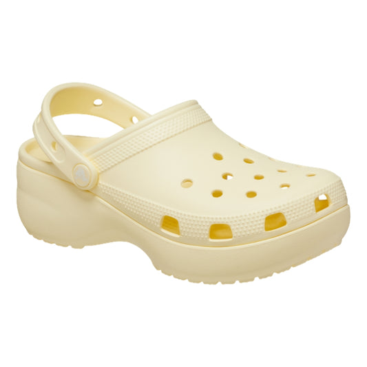 CROCS WOMEN'S CLASSIC PLATFORM CLOG-BUTTERCREAM
