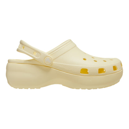 CROCS WOMEN'S CLASSIC PLATFORM CLOG-BUTTERCREAM
