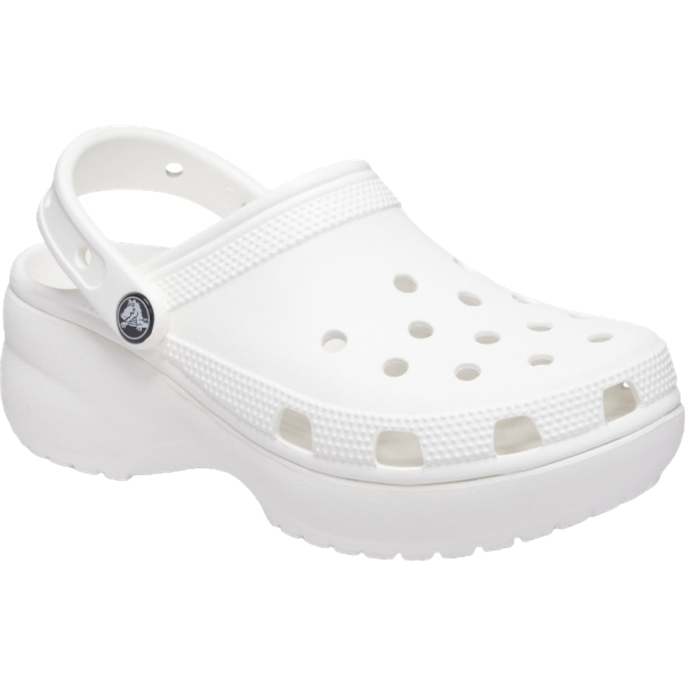 CROCS WOMEN'S CLASSIC PLATFORM CLOG-WHITE