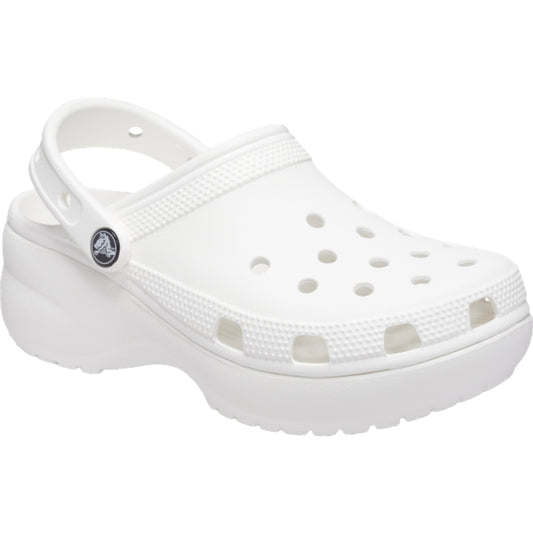 CROCS WOMEN'S CLASSIC PLATFORM CLOG-WHITE