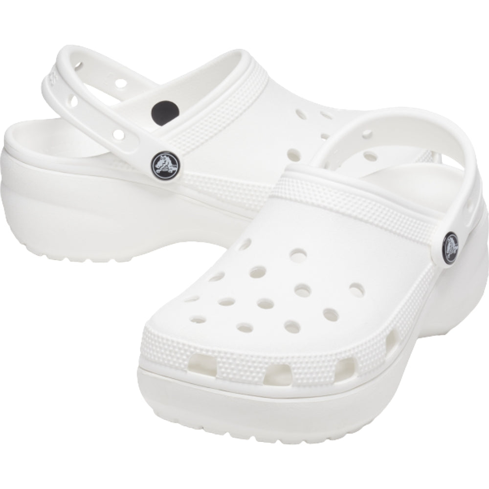 CROCS WOMEN'S CLASSIC PLATFORM CLOG-WHITE