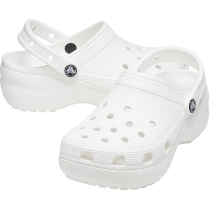 CROCS WOMEN'S CLASSIC PLATFORM CLOG-WHITE