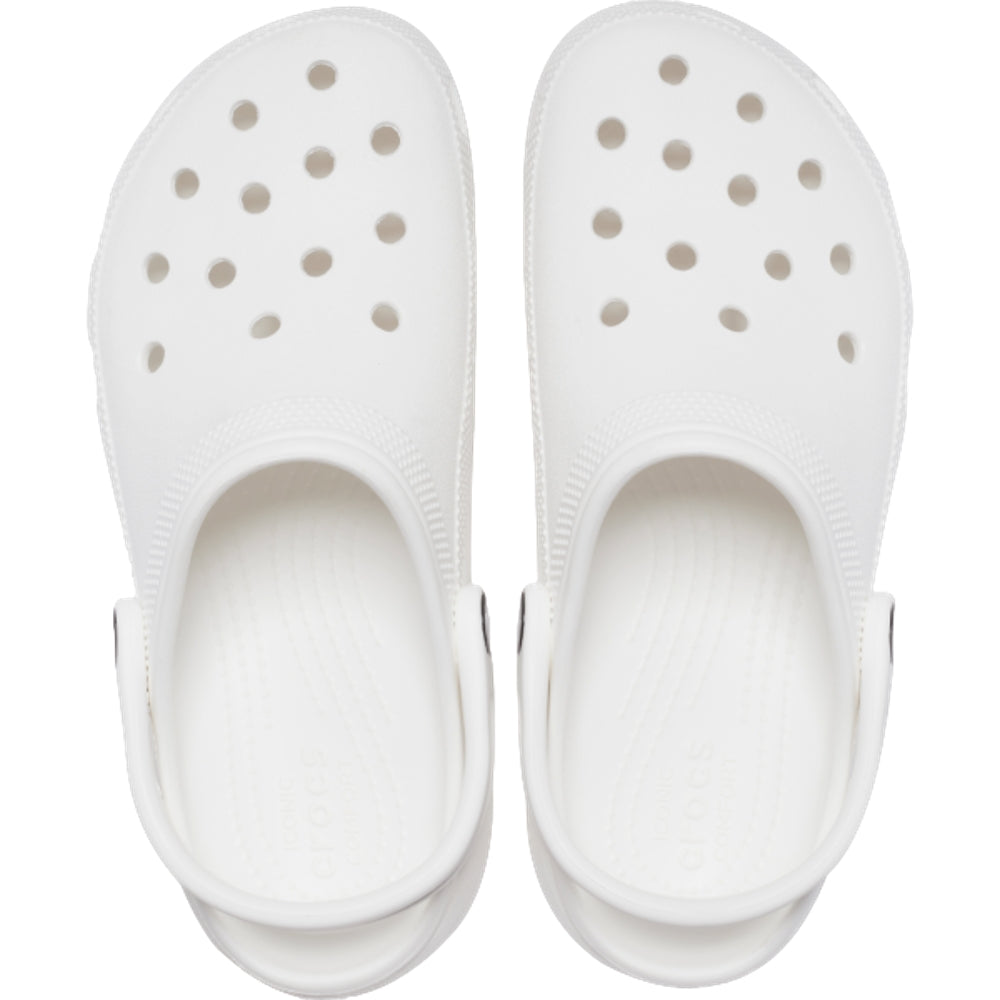 CROCS WOMEN'S CLASSIC PLATFORM CLOG-WHITE