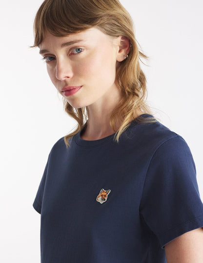 MAISON KITSUNE W FOX HEAD PATCH REGULAR TEE-SHIRT-INK BLUE