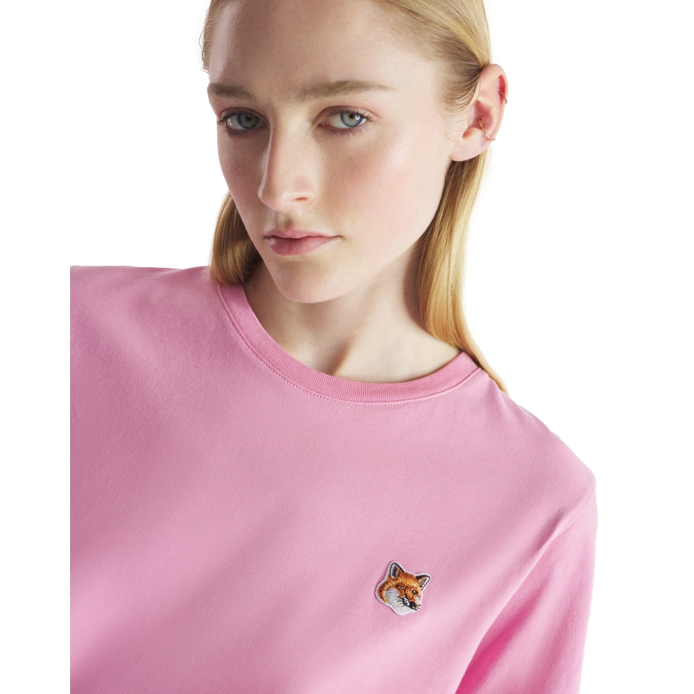 MAISON KITSUNE W FOX HEAD PATCH REGULAR TEE SHIRT-PINK