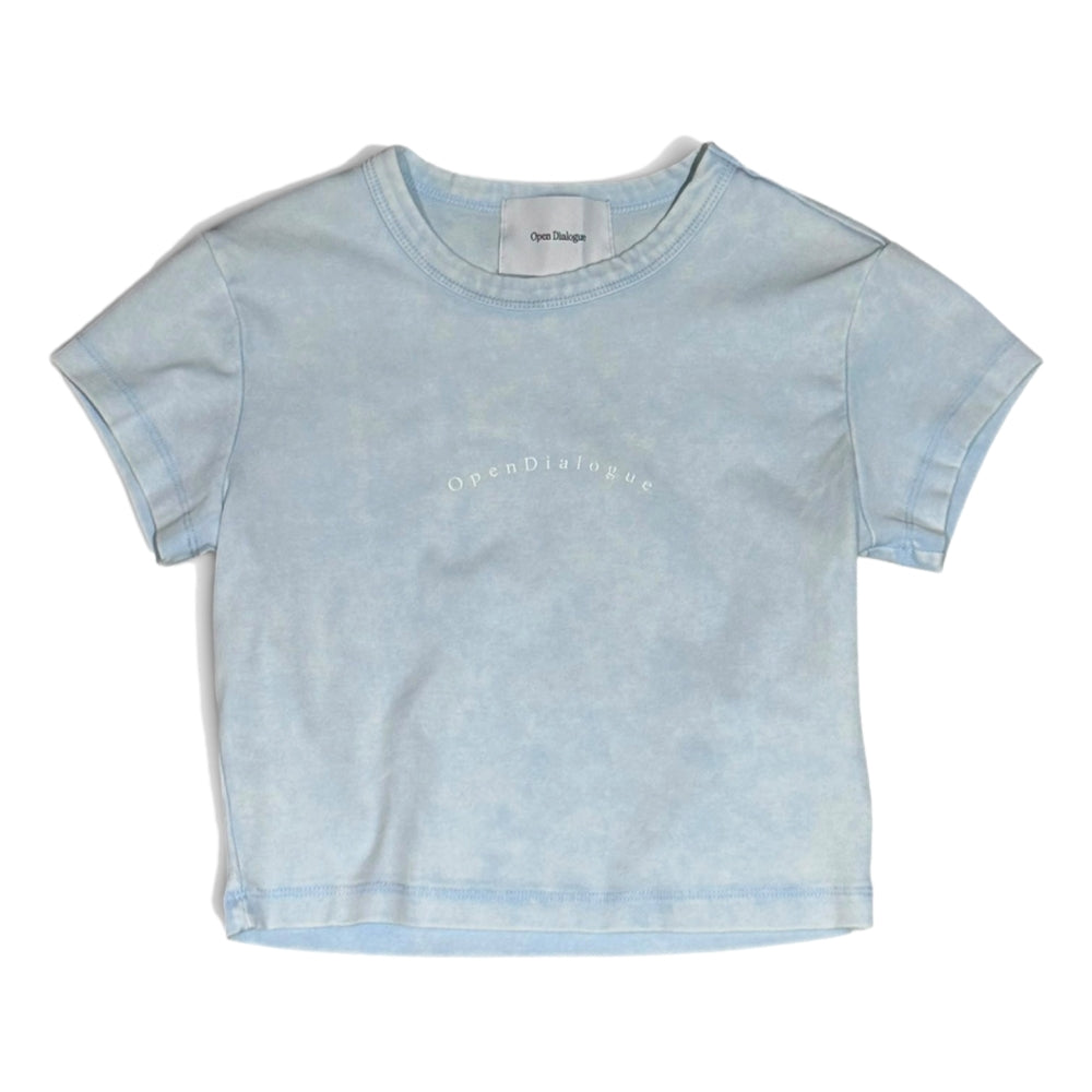 OPEN DIALOGUE WOMEN SLIM T-SHIRT-WASHED BLUE