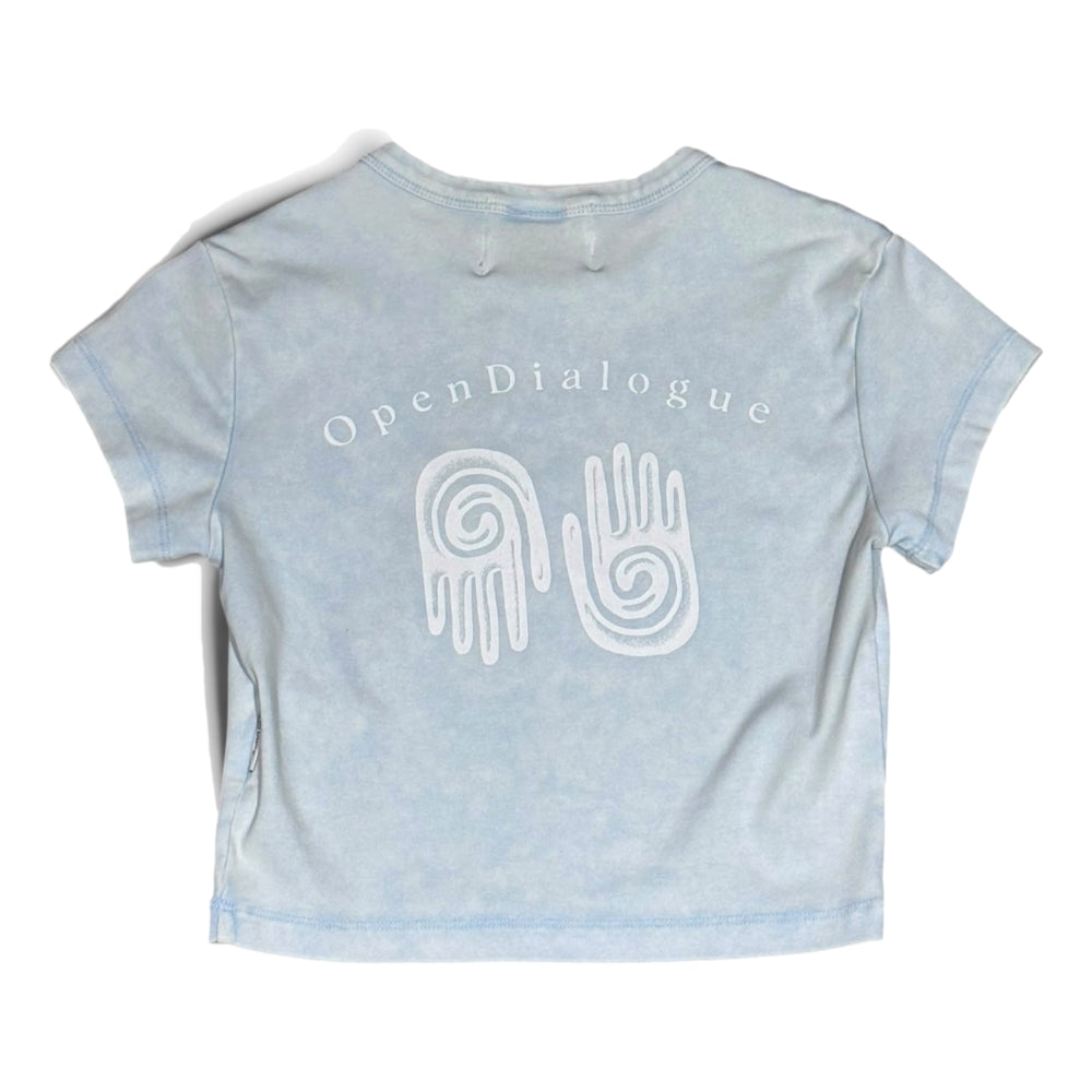 OPEN DIALOGUE WOMEN SLIM T-SHIRT-WASHED BLUE
