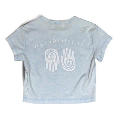 OPEN DIALOGUE WOMEN SLIM T-SHIRT-WASHED BLUE