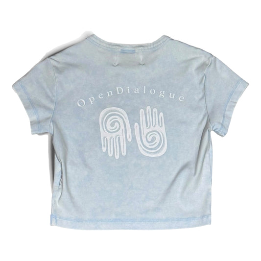 OPEN DIALOGUE WOMEN SLIM T-SHIRT-WASHED BLUE