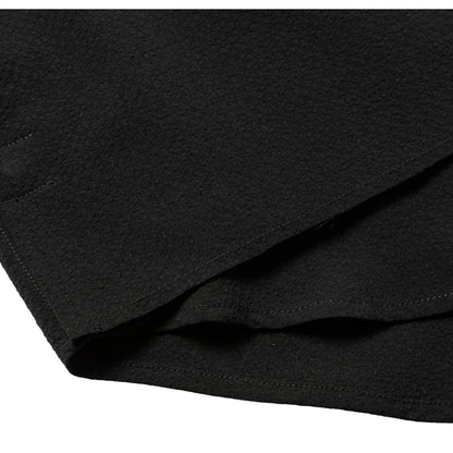 MEANSWHILE WOOL SEERSICKER SIDE SLITE L/S SHIRT-BLACK