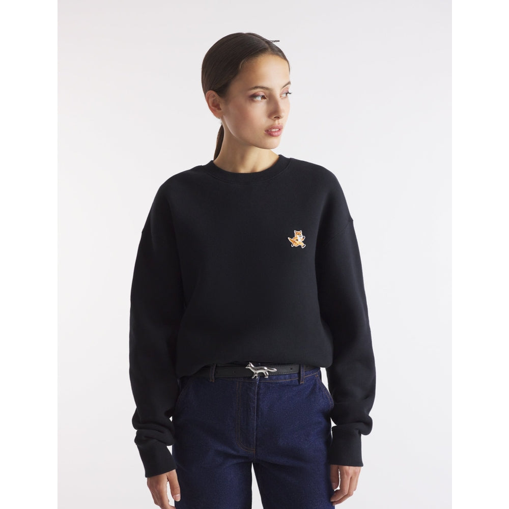 MAISON KITSUNE W SPEEDY FOX PATCH COMFORT SWEATSHIRT-BLACK