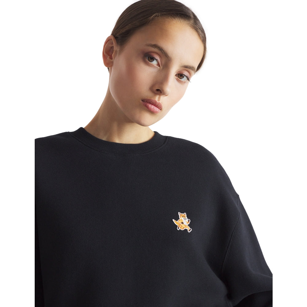 MAISON KITSUNE W SPEEDY FOX PATCH COMFORT SWEATSHIRT-BLACK