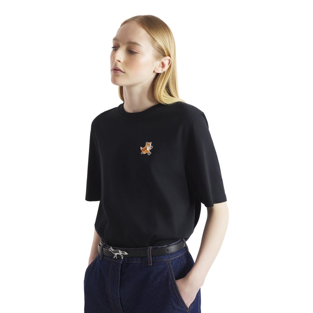 MAISON KITSUNE W SPEEDY FOX PATCH COMFORT TEE-SHIRT-BLACK