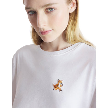 MAISON KITSUNE W SPEEDY FOX PATCH COMFORT TEE-SHIRT-WHITE