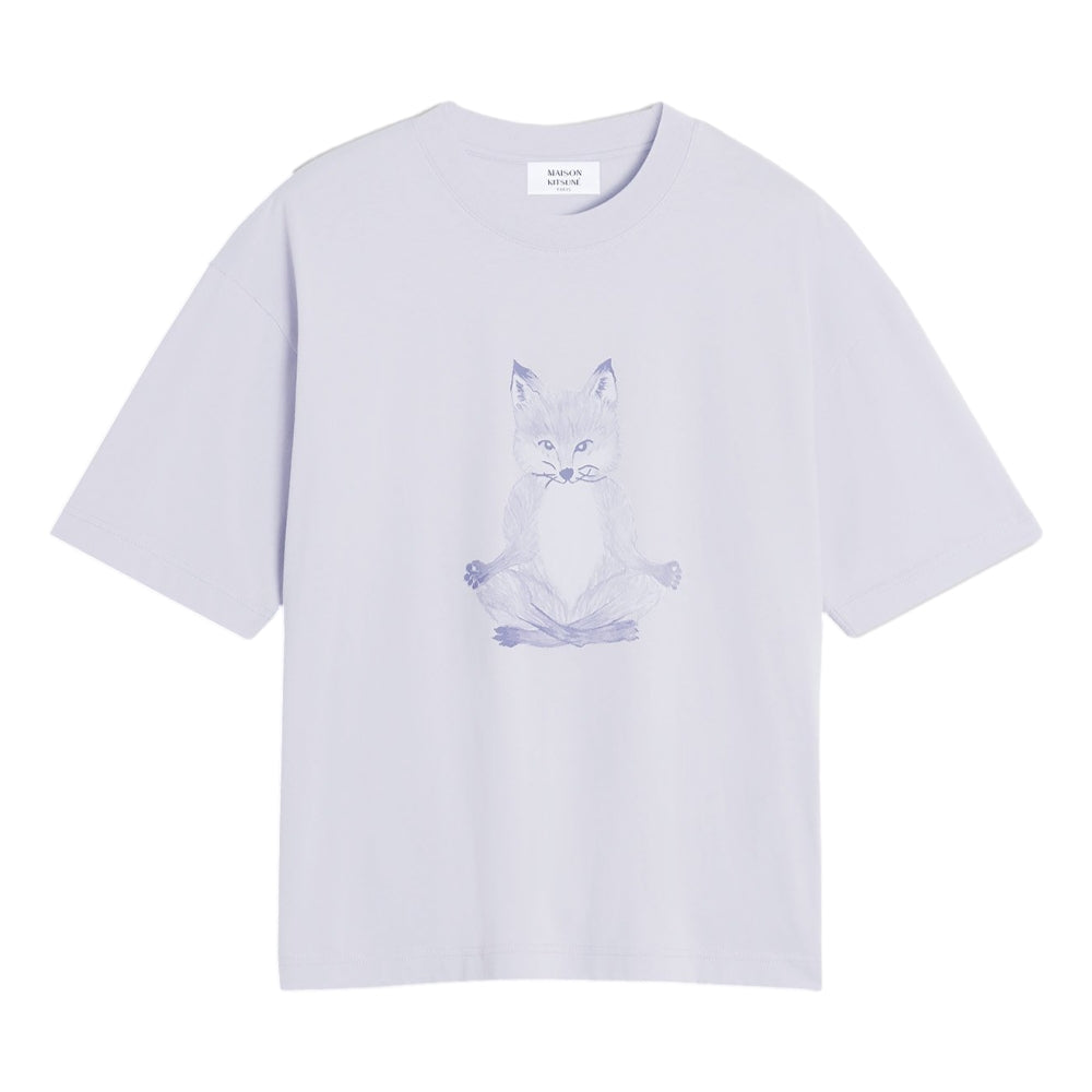 MAISON KITSUNE W YOGA FOX BOXY TEE-SHIRT-SOFT MAUVE