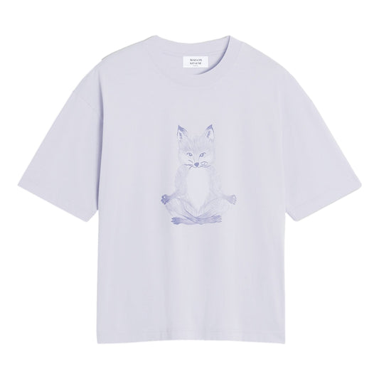 MAISON KITSUNE W YOGA FOX BOXY TEE-SHIRT-SOFT MAUVE