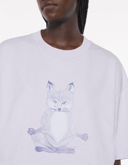 MAISON KITSUNE W YOGA FOX BOXY TEE-SHIRT-SOFT MAUVE