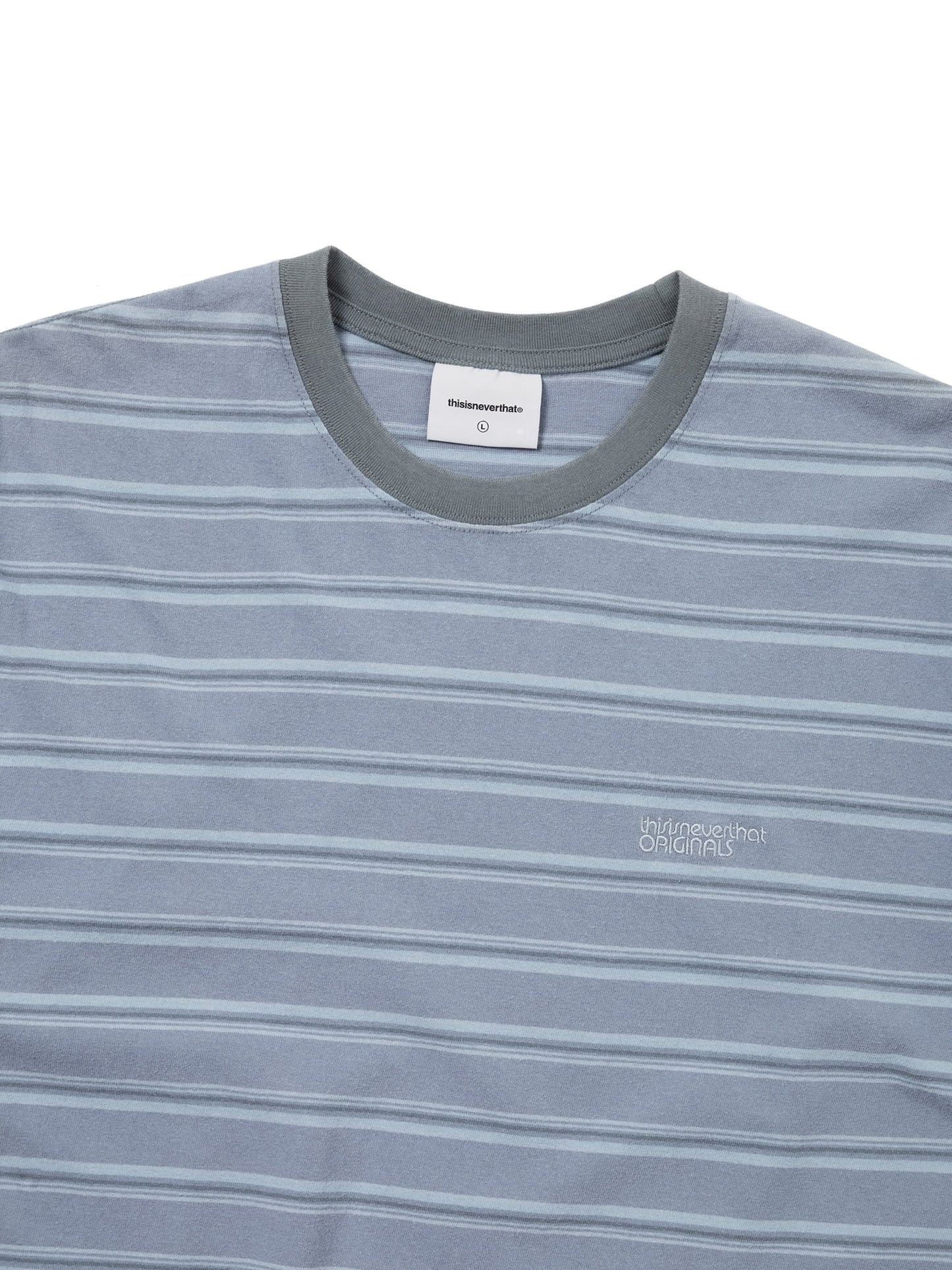 THIS IS NEVER THAT WASHED STRIPED TEE-GREY