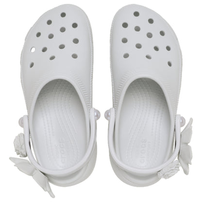 CROCS WOMEN'S CLASSIC PLATFORM BOUQUET CLOG-WHITE