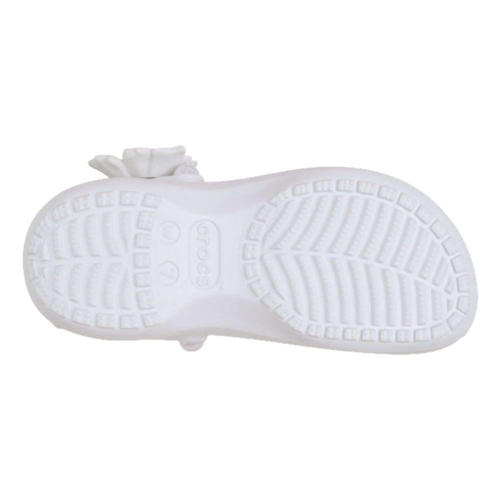 CROCS WOMEN'S CLASSIC PLATFORM BOUQUET CLOG-WHITE