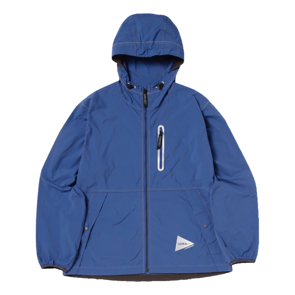 AND WANDER X GRAMICCI BRUSHED NYLON JACKET-BLUE