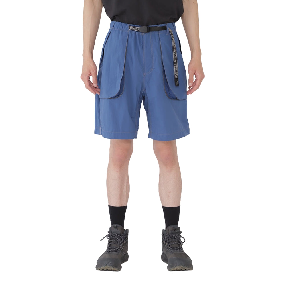 AND WANDER X GRAMICCI BRUSHED NYLON SHORT-BLUE
