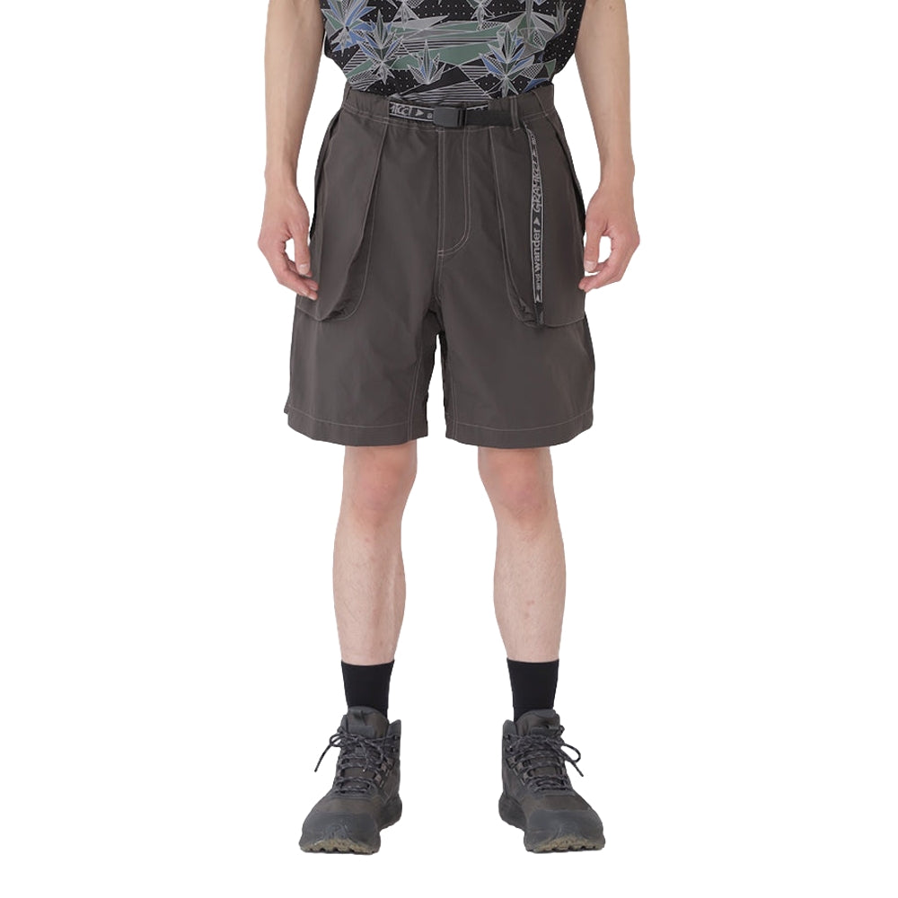 AND WANDER X GRAMICCI BRUSHED NYLON SHORT-CHARCOAL