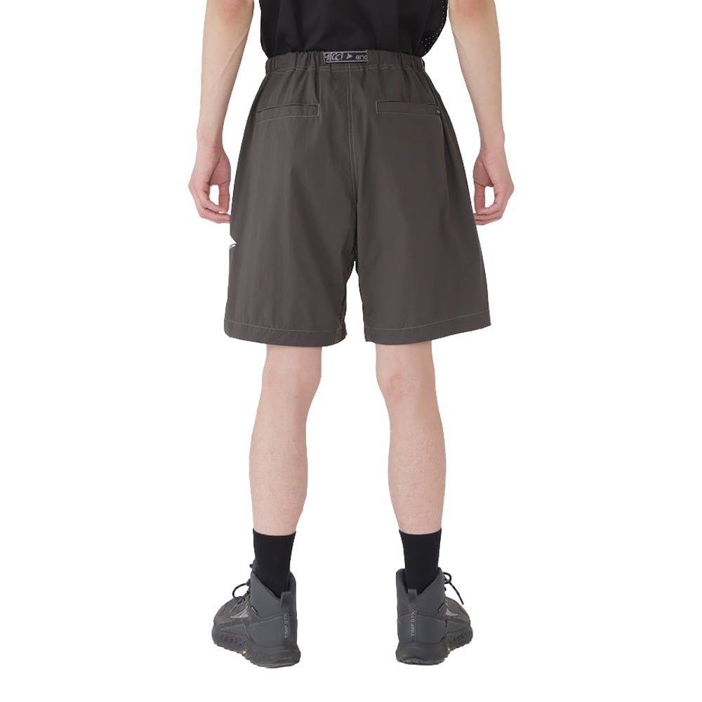AND WANDER X GRAMICCI BRUSHED NYLON SHORT-CHARCOAL