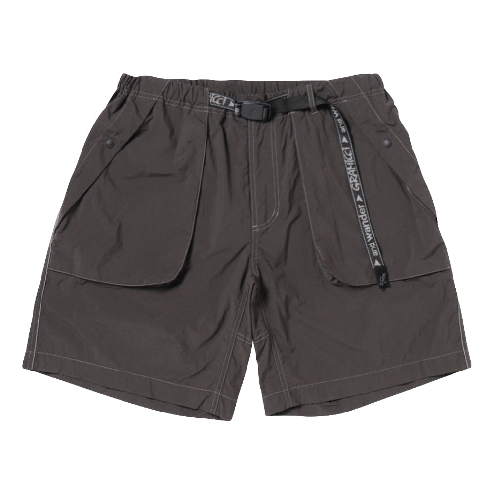 AND WANDER X GRAMICCI BRUSHED NYLON SHORT-CHARCOAL