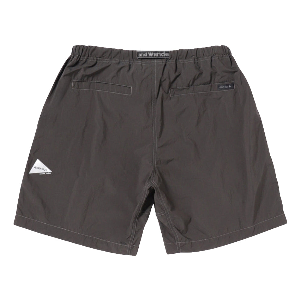 AND WANDER X GRAMICCI BRUSHED NYLON SHORT-CHARCOAL