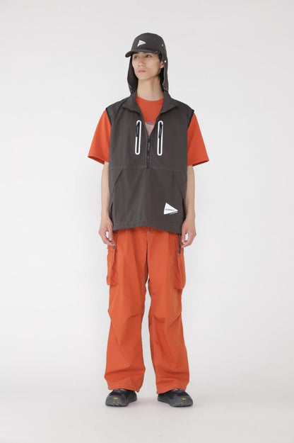 AND WANDER X GRAMICCI BRUSHED NYLON VEST-CHARCOAL