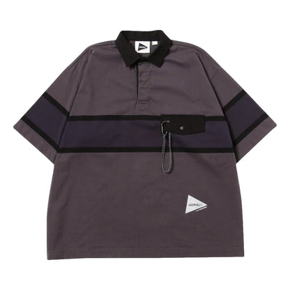 AND WANDER X GRAMICCI TECH RUGBY SHIRT-CHARCOAL