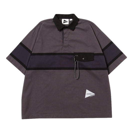 AND WANDER X GRAMICCI TECH RUGBY SHIRT-CHARCOAL
