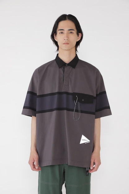 AND WANDER X GRAMICCI TECH RUGBY SHIRT-CHARCOAL