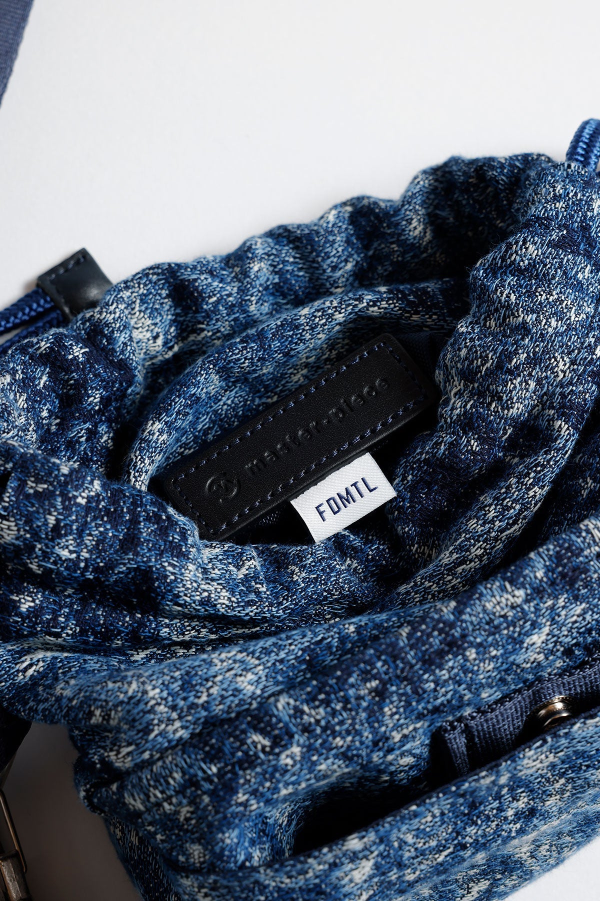 FUNDAMENTAL x MASTER-PIECE DRAWSTRING BAG-INDIGO