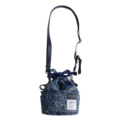 FUNDAMENTAL x MASTER-PIECE DRAWSTRING BAG-INDIGO