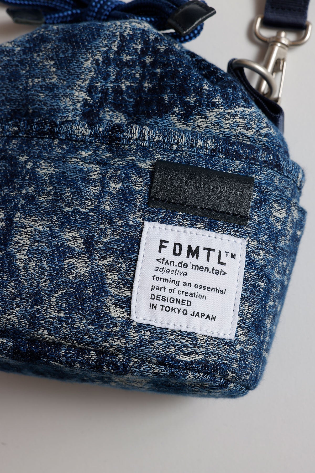 FUNDAMENTAL x MASTER-PIECE DRAWSTRING BAG-INDIGO