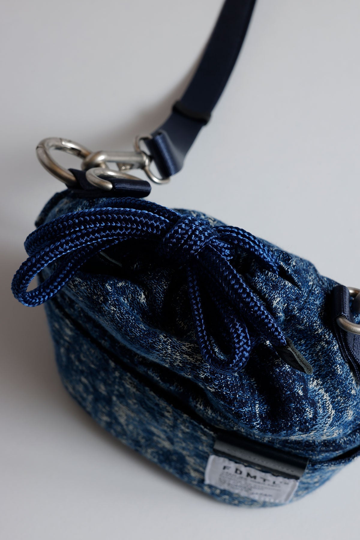FUNDAMENTAL x MASTER-PIECE DRAWSTRING BAG-INDIGO