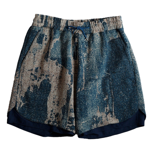 FUNDAMENTAL x MEANSWHILE BORO SHORT PANTS-BORDO